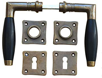 Graf von Gerlitzen Luxusgriffe Bauhaus Art Deco Messing Tür Griffe Ebenholz Türgriffe Rosetten BB Türbeschlag Klinke R38A