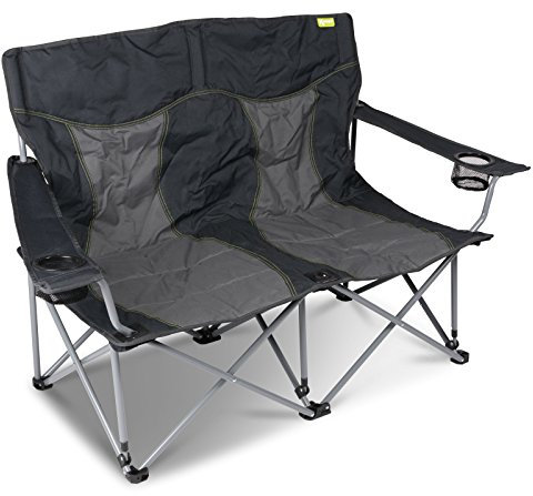 Campingstuhl für 2 Personen mit Getränkehalter einfach zusammenfaltbar • Klappstuhl Faltstuhl Gartenstuhl Stuhl Klappsessel Outdoor Camping