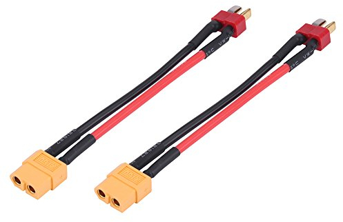 Dilwe 2 Stücke 4 Arten XT60 zu T Stecker Adapter Stecker Kabel RC Zubehör 14AWG 10 cm(T Stecker männlich zu XT60 weiblich)