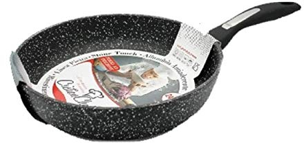 DIMA S.R.L. COFFEE Padella SALTAPASTA Wok Antiaderente INDUZIONE 1 Manico Effetto Pietra (32 CM)