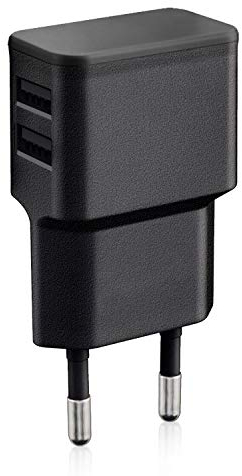 Wicked Chili Dual USB Ladegerät kompatibel mit iPhone 11 Pro Max, Samsung Galaxy S20, Note 10, A10, A20e, A40, A51, M30s, Huawei P30 & Xiaomi (Duo Netzteil 2.4 A, 12W) schwarz