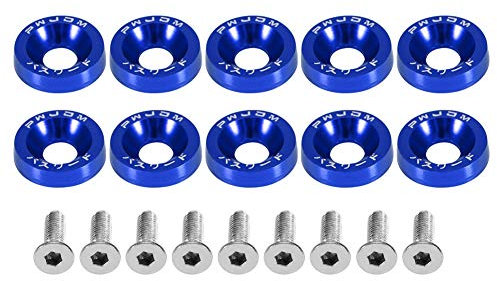 Auto M6 Unterlegscheibe Edelstahl Aluminium Linsenkopfschraube Flachrunddichtung Kotflügel Metrisch Spacer Standard Hardware Werkzeug Befestigungsschraube(BLAU)