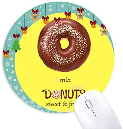 Schokolade Doughnut Dessert SüÃŸspeise Maus Pad Jingling Bell Round Rubber Mat