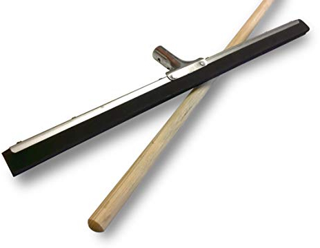 Raclot Balai raclette extracteur d'eau pour Sol | Longueur 60 cm | Caoutchouc Mousse Noire 2 Lames | Manche Bois 1,20 m | Kibros 1560Mb