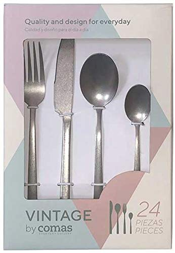 Topkapi Gourmet-KKüchen– 6993 Vintage rame – Posate in rame – Set di 24 posate in acciaio inox di colore rame, per 6 persone