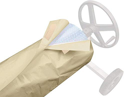 harupink Couverture de Protection Enrouleur Pare-Soleil, Housse Enrouleur pour Protection Piscine, Bâche Piscine en Tissu Anti-Vent/Pluie/Poussière/UV,490X96cm