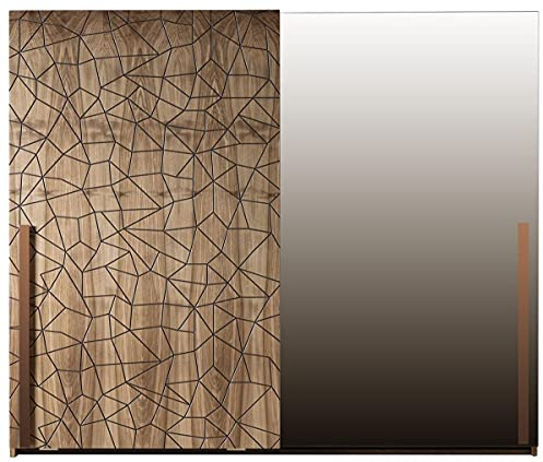 Casa Padrino Luxus Schlafzimmerschrank Braun/Kupferfarben 260 x 70 x H. 220 cm - Massivholz Kleiderschrank mit 2 Schiebetüren - Luxus Schlafzimmer Möbel