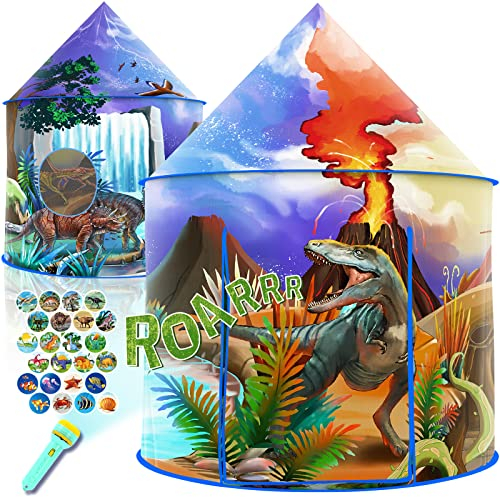 Tente de Jeu Dino pour Enfants Filles et Garçons - Pop-up Conception Réaliste de Dinosaure, Portable Intérieur Exterieur, Jardin Jouet Cadeau
