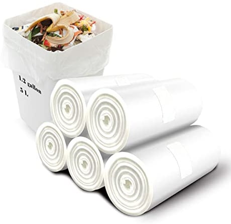 Goodaily Biomüllbeutel, 120 Stück 6 Liter kleine Bio Müllbeutel, Lebensmittelabfälle, 100% Recycelt Müllsäcke, Abbaubar, Kompostbeutel für Lebensmittel, Haushalt, Küche