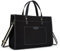 Missnine Laptoptasche 15,6 Zoll Handtasche Damen Business Arbeitstasche Shopper Groß Canvas Tasche Lehrertasche, Aktentasche für Büro Uni,Schwarz