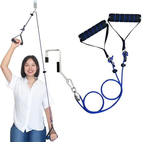 Phantawell Schulterrolle für Physiotherapie über Tür, Armrolle, Blau, Metall, Nylon