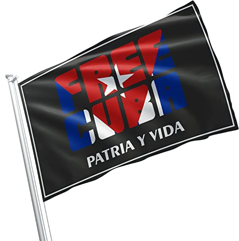 Free Cuba Patria Y Vida Flagge Banner in lebendigen Farben, doppelt genähte Messingösen (kostenlose Kuba-Flagge)