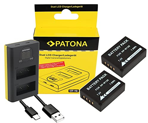 Kit d'accessoires pour Fujifilm XT30 / X-T30 II | 2 batteries + chargeur USB-C compatible avec la batterie Fuji NP-W126s / NP-W126 (1140 mAh)