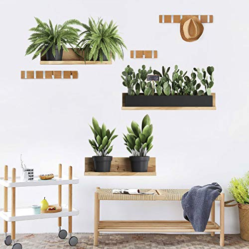 Wallpark Regal Grüne Pflanze Kaktus Topfpflanze Abnehmbare Wandsticker Wandtattoo, Wohnzimmer Schlafzimmer Haus Dekoration Klebstoff DIY Kunst Wandaufkleber