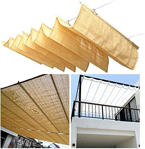 Pergola Einziehbar Schattenspender, Veranda Ersatz Vordach-Bausätze (ohne Stützstange), Schiebedraht Wave Markisensegel Für Garten Innenhof Weintrauben-Spalier ( Farbe : Beige , Größe : 2.2x6m )