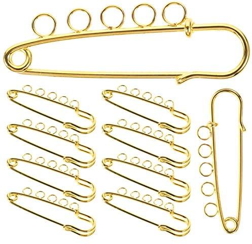 Milisten 10 Stück Broschenstifte Mit Löchern Sicherheitsnadeln Aus Metall Für DIY Kleidung Schals Röcke Basteln Und Personalisierte Anhänger Zum Fixieren Kleiner Gegenstände