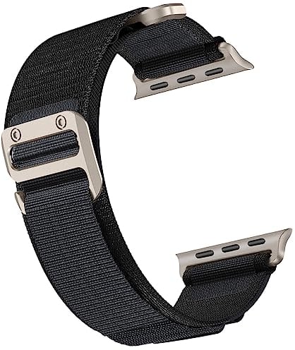 BOJYS Alpine Loop Apple Watch Series 10 Armband 49mm 46mm 45mm 44mm 42mm, Sport Separate Textil Stretch Nylon Titan G-Haken Armband für iWatch Ultra 2 Series 10 9 8 7 6 5 4 3 2 1 SE