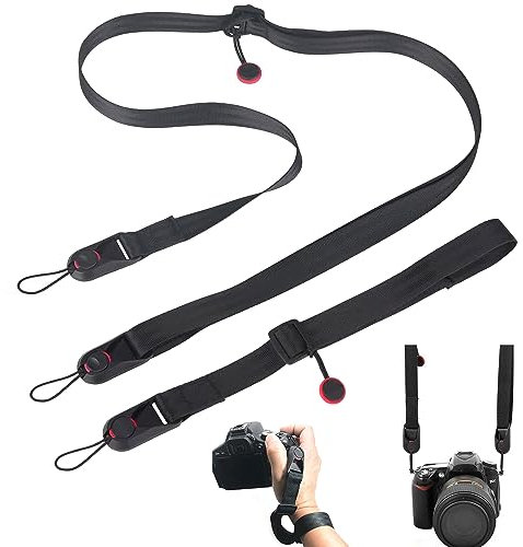 ZDNT 2Piezas Correa de Cámara Correa de Hombro para Cámara Correa universal para cámara Ajustable Correa de Cámara Rápida Cinturón Correa de Muñeca Correa Camara Reflex para Cámara Slr,Cámara Digital