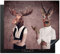 KitchenYeah© Protège Plaque Induction 60x52 cm Deco Cuisine Protection Pour Plan De Travail Cuisson Protégé cerf - bois de cerf - portrait - brun - surréalisme - animal - 60x52 cm