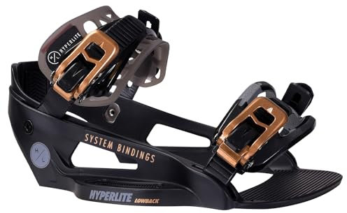2024 Hyperlite System Lowback Chassis Wakeboard Bindings - Black 5/8 UK