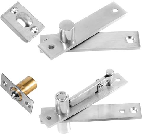 Juego de Bisagras Pivotantes para Puerta, Bisagra Puerta Oculta Resistente Rotación 360 Grados Acero Inoxidable Herrajes para Estantería Madera para Puerta Secreta Gabinete y Puerta de Armario