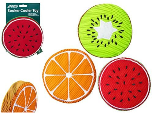 Crufts Fruit Design Soaker Cool Toy - Vibrant Assorted Designs, Refreshing & Entertaining - Perfect for Summer Outdoors - 1 Pc