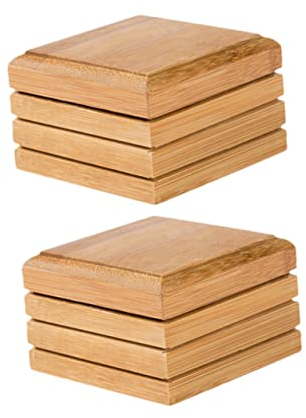 LIFKOME Jaboneras De Bambú Drenaje 2 Piezas, Estuche De Jabón Ecológico Caqui, Soporte para Baño y Cocina, Diseño De Secado Rápido para Lavabo y Ducha