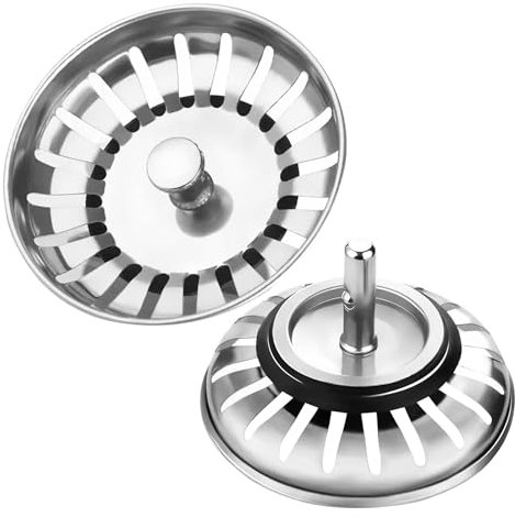 1 Pieza Tapón de Fregadero Filtro 304 de Cocina, Tapón de desagüe de colador Grueso, Filtro Fregadero, Colador de Fregaderos de Acero Inoxidable,para Cocina,residuos de Filtro y Evitar el Bloqueo 79mm