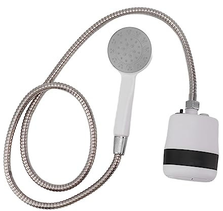 HOHXFYP Portable Shower, 2200 mAh Battery Camping Shower with 4.9 Foot Hose, Compact Hand Outdoor Shower Pump, Rechargeable, Battery Operated for Travel