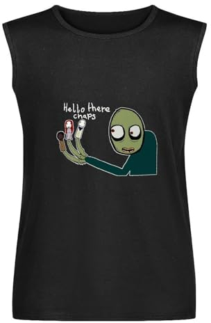 Men's Vest TankRare Salad Fingers Rusty Spoons Men's T-Shirt Unisex Tee Men's Sleeveless T Shirt Casual Tops Clothing Black L