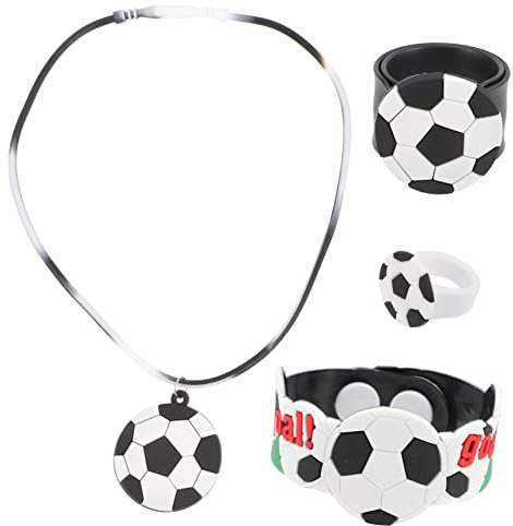 FOYTOKI 1 Set Fußball Party Spielzeug Fußball Halskette Ring Für Kinder Neuartige Fußball Halskette Dekoratives Slap Armband Spielende Brosche Kreatives Slap Armband