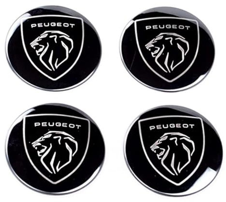 4 Pièces Enjoliveurs de Roue pour Peugeot 5008 4008 3008 2008 508 408 308 208 56mm, Cache-moyeux Autocollant de Capuchon de Jante Enjoliveur de Centre de Roue de Voiture Autocollant de Badge