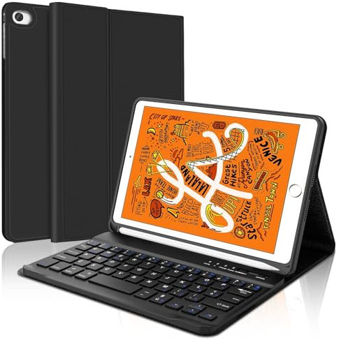 IVEOPPE Tastiera iPad Mini 5/4/3/2/1 Generazione, Custodia Tastiera Italiano QWERTY Bluetooth magnetica staccabile per iPad Mini 5/4/3/2/1 7.9 Pollici 2021, Nero