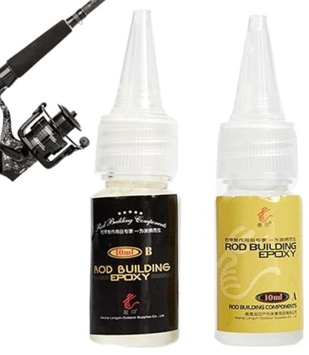 Fishing Rod Repair,2Pcs Fishing Rod Repair Glue, 10Ml Transparent Fishing Rod Epoxy Glue, DIY Fishing Rod Tip Repair Glue for Raft Rod, Cassette, Fishing Rod Guide Ring,Rod Tip Repair