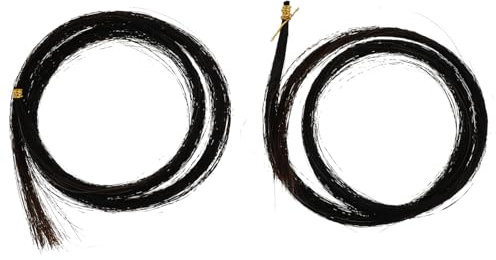 Vaguelly 2 Stück 2 Bratschenbogenhaare Bratsche Liefern Bass-zubehör Viola Geigenbogenhaar Geigenbogen Aus Rosshaar Schwarze Schleifen Geigenbogen Ersatz Schwarzer Bogen Pferdehaar Black