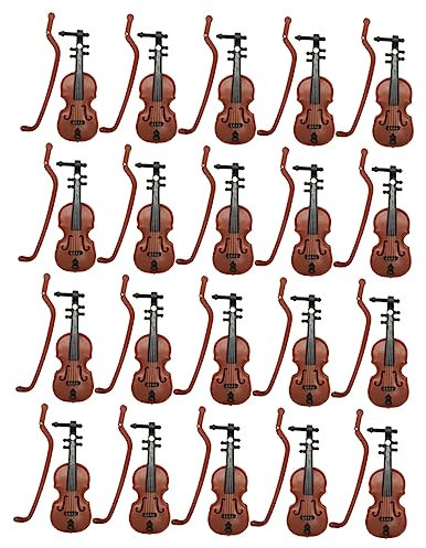 ibasenice 100 Sätze Mini-Geige Puppenhaus-Geige Weihnachtsschmuck zum Basteln in großen Mengen Musical Instruments büro Dekoration weihnachtsgeige Modelle Desktop-Dekorationen Plastik