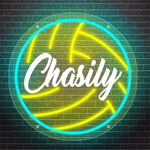 MYZQIFF Personalisierte Volleyball LED Neon Nachtlicht Geschenk, benutzerdefinierte Name Volleyball Neon Zeichen für Wand Dekor, Weihnachten Geburtstag Party Kinder Geschenk