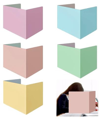 XIAQICA 5 Stück Trennwand für Schreibtisch Faltbare Sichtschutz Schutzschirm Tragbarer U-Förmiger Tischtrennwand 5 Farben Tragbarer Schreibtischteiler Lernbüro Grundschule für Schule Büro Bibliothek