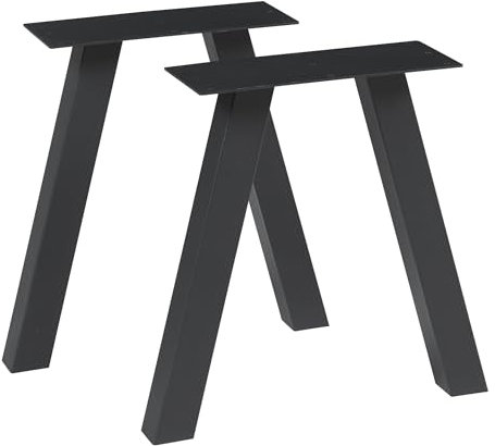 [en.casa] Ensemble de 2 Pieds de Table pour Tables Basses Bancs DIY Set de 2 Supports Stables pour Bricolage de Meubles Design Uniques Industriel Acier Laqué 42 x 40 cm Noir