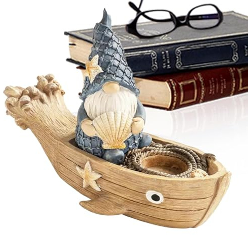 Garden Zwerge, Resin Crafts Garden Zwerge, niedliches Sailing Boat Zwerge, Gnome, Figuren für Garten, Desktop Gartendekoration, Miniatur-Gartenfiguren, dekorative Gartenfiguren, Gartendekoration