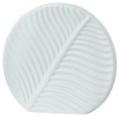 HdjjLtor Keramik Vase Weiß, Kreatives Flachblatt Vasen Deko-Blumenvase Matt Für Hochzeit Einweihungsparty Feiern Schreibtisch Schlafzimmer Wohnzimmer Geschenk,Weiß