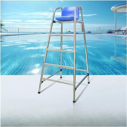 SAFWELAU Tabouret Haut Piscine Escalier de Piscine 180 cm Chaises de Sauveteur de terrasse de Piscine pour Les piscines Patio Beach Lake, Siège de Sauveteur Deluxe pour Adultes/Enfants, Charge 300 kg