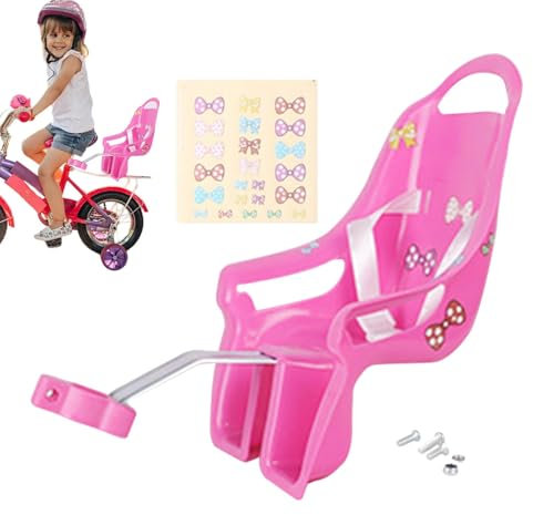Qikam Puppenfahrradsitz Für Mädchenfahrräder | Kinderfahrrad Puppensitz mit Aufkleber für Mädchen | Fahrrad Puppen Sitz | Kinderfahrrad Zubehör | Babypuppen Fahrradträger Für Puppen