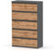 MRBLS_HOME Kommode mit 5 Schubladen - Holz Sideboard 70x115x33,5 cm (B/H/T) - Schmale Kommode für Schlafzimmer & Flur - Regal mit Schubladen - Schrank mit Schubladen - Modernes Möbelstück