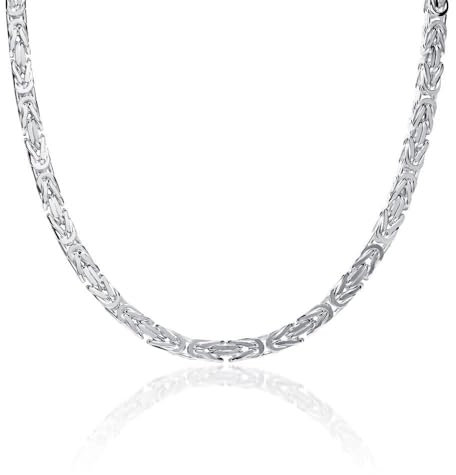 JEWLIX Königskette 925er Silber 4,5mm Breite und 75cm Länge