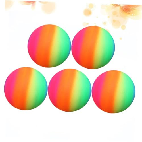 MOLUCKFU 5stücke Regenbogenbälle Hüpfball Aus PVC Kickball Und Schlagball Für Junge Mädchen Spielbälle Für Strand Und Pool Bunt Für Innen Und Outdoor-Spiele