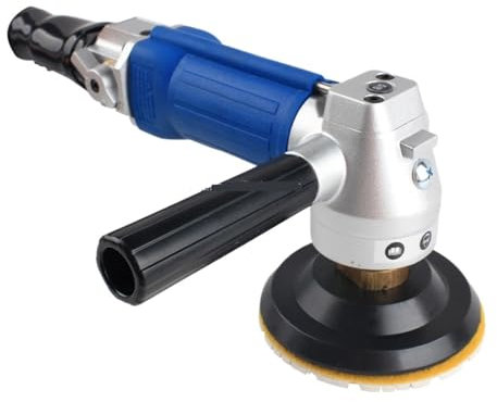 BADIKA Pneumatic angle grinder Pneumatic small air water buffing tool compressor angle polisher sander buffer for granite marble quartz stone(With5811 threadshank)