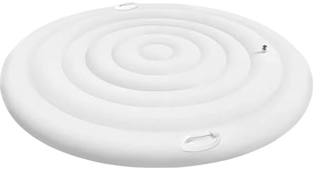 FVPKYUR 145cm PVC Couverture De Spa Gonflable, Couvercle De Bain À Remous Gonflable, Couvercle De Bain À Remous Rond, Couverture Bain Gon-flable Thermiquement Isolée, Co-uvercle Spa Go-nflable Tapis