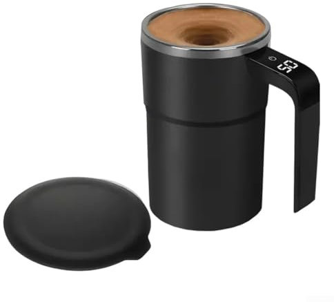 PETSTIBLE Protein-Shaker-Flaschen-Becher, elektrischer Protein-Shake-Mixer, intelligente Temperatur, automatischer Rührbecher für schnelle Getränkezubereitung (schwarz)