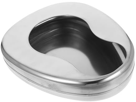 VALICLUD Edelstahl Bettpfanne Für Pflegebedürftige Ältere Und Bettlägerige Patienten Tragbare Nachttopf Komfortable Ergonomische Gestaltung Vielseitig Für Krankenhaus Und Pflegeheim Geeigne